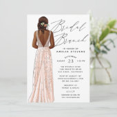 Elegant Gown Bridal Brunch Uitnodiging (Staand voorkant)