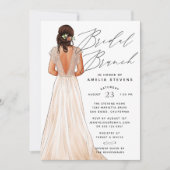 Elegant Gown Bridal Brunch Uitnodiging (Voorkant)