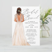 Elegant Gown Bridal Brunch Uitnodiging (Staand voorkant)