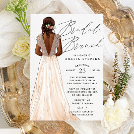 Elegant Gown Bridal Brunch Uitnodiging