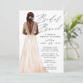 Elegant Gown Bridal Brunch Uitnodiging (Staand voorkant)