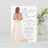 Elegant Gown Bridal Brunch Uitnodiging (Staand voorkant)