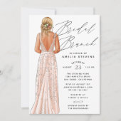 Elegant Gown Bridal Brunch Uitnodiging (Voorkant)