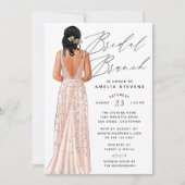 Elegant Gown Bridal Brunch Uitnodiging (Voorkant)