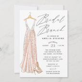 Elegant Gown Bridal Brunch Uitnodiging (Voorkant)