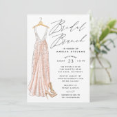 Elegant Gown Bridal Brunch Uitnodiging (Staand voorkant)