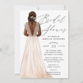 Elegant Gown Bridal Shower Invitation Kaart (Voorkant)