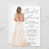 Elegant Gown Bridal Shower Invitation Kaart (Voorkant)