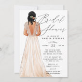 Elegant Gown Bridal Shower Invitation Kaart (Voorkant)