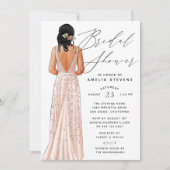 Elegant Gown Bridal Shower Invitation Kaart (Voorkant)