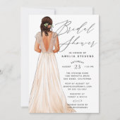 Elegant Gown Bridal Shower Invitation Kaart (Voorkant)