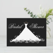 Elegant Gown Silhouette Vrijgezellenfeest Kaart (Staand voorkant)