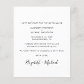 Elegant Gown Tuxedo Budget Save Date (Achterkant)