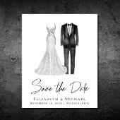 Elegant Gown Tuxedo Budget Save Date