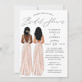 Elegant Gown Vrijgezellenfeest Two Girls Invitatio Kaart (Voorkant)