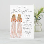 Elegant Gown Vrijgezellenfeest Two Girls Kaart (Staand voorkant)