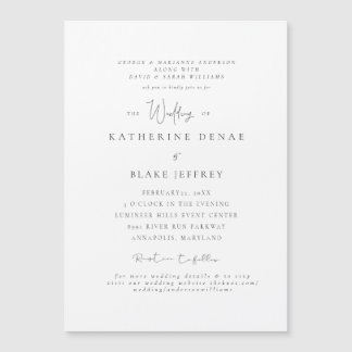 Elegant Grace Beide Ouders Bruiloft Magnetische Uitnodiging