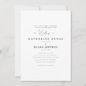 Elegant Grace Black & White Wedding Kaart (Voorkant)