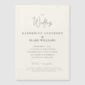 Elegant Grace Cream Wedding Magnetic Magnetische Uitnodiging (Voorkant)