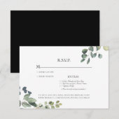 Elegant Grace Eucalyptus Wedding RSVP Kaart (Voorkant / Achterkant)
