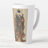 "Elegant Grace" Japanese Cat in Kimono Art Latte Mok (Rechterhoek)