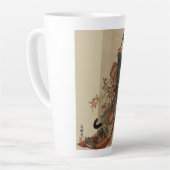 "Elegant Grace" Japanese Cat in Kimono Art Latte Mok (Linkerhoek)