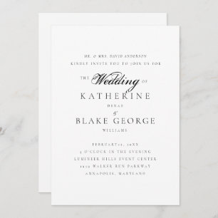 Elegant Grace Wedding Bride Parents Matte Kaart