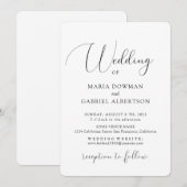 Elegant graceful Calligrafie. Klassieke bruiloft Kaart (Voorkant / Achterkant)