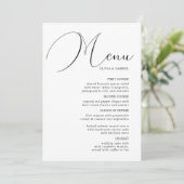 Elegant graceful calligraphy classic Wedding Menu (Staand voorkant)