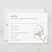 Elegant Graceful Magnolia Bloom Wedding RSVP Card Kaart (Voorkant)