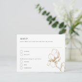 Elegant Graceful Magnolia Bloom Wedding RSVP Card Kaart (Staand voorkant)