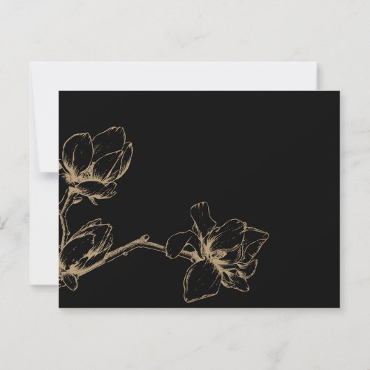 Elegant Graceful Magnolia Bloom Wedding RSVP Card Kaart (Achterkant)