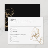 Elegant Graceful Magnolia Bloom Wedding RSVP Card Kaart (Voorkant / Achterkant)
