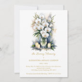 Elegant Graceful White Orchid Bouquet & Candles  Kaart (Voorkant)