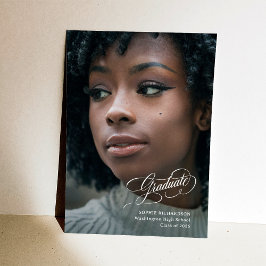 Elegant Grad | Photo and Modern Calligraphy Aankondiging