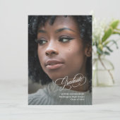 Elegant Grad | Photo and Modern Calligraphy Aankondiging (Staand voorkant)