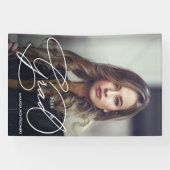 Elegant Grad Script Photo Graduation Party Spandoek (Horizontaal)
