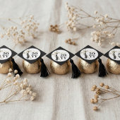 Elegant Grad Tassel Gold Bow Graduation Class of Ronde Sticker