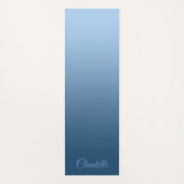 Elegant Gradient Blauw met Aangepaste Naam Yogamat (Voorkant)