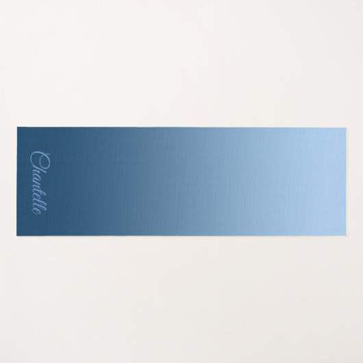 Elegant Gradient Blauw met Aangepaste Naam Yogamat (Voorkant (horizontaal))