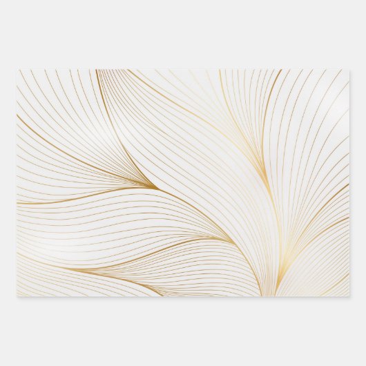 Elegant Gradient golden lineair patroon Inpakpapier Vel (Voorkant 2)