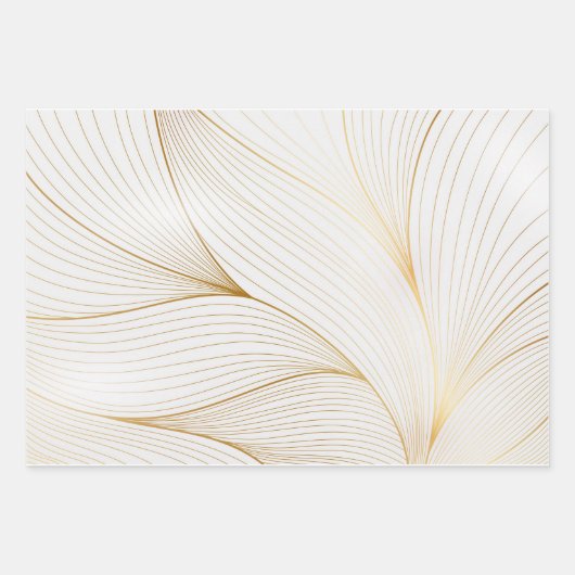Elegant Gradient golden lineair patroon Inpakpapier Vel (Voorkant)