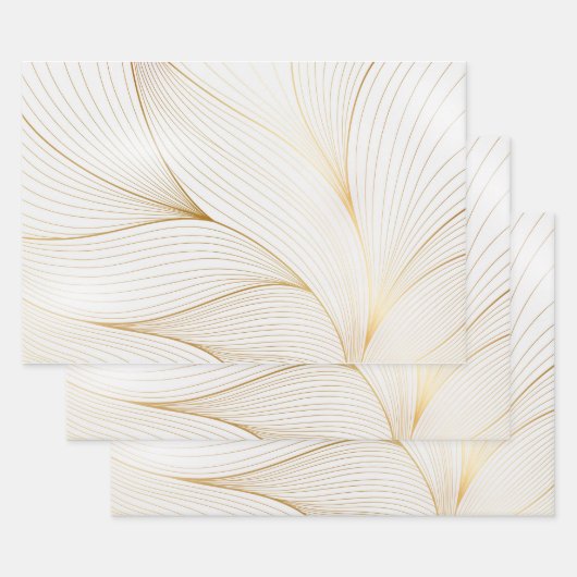 Elegant Gradient golden lineair patroon Inpakpapier Vel (Set)