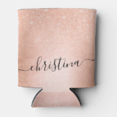 Elegant  gradiënt koper roos goud glitter blikjeskoeler (Voorkant)