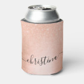 Elegant  gradiënt koper roos goud glitter blikjeskoeler (Blikje Achterkant)