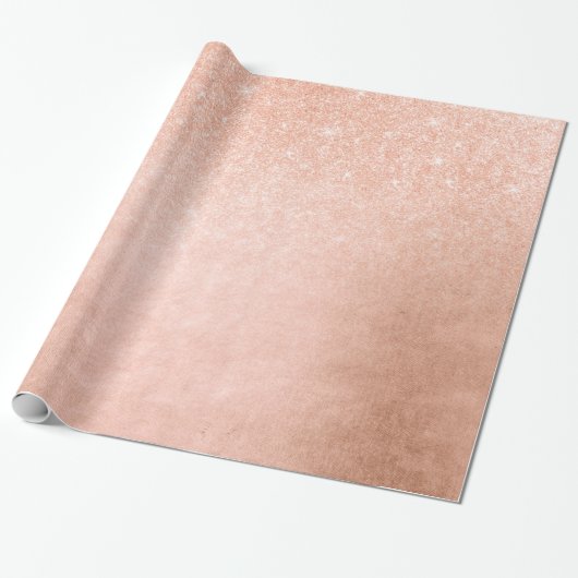 Elegant gradiënt koper roos goud glitter cadeaupapier (Uitgerold)