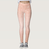 Elegant  gradiënt koper roos goud glitter leggings (Voorkant)