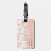 Elegant gradiënt koper roos goud glitter marmer bagagelabel (Achterkant verticaal)