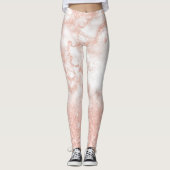 Elegant gradiënt koper roos goud glitter marmer leggings (Voorkant)