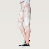 Elegant gradiënt koper roos goud glitter marmer leggings (Links)